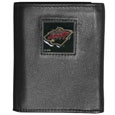 Minnesota Wild® Deluxe Leather Tri-fold Wallet Packaged in Gift Box